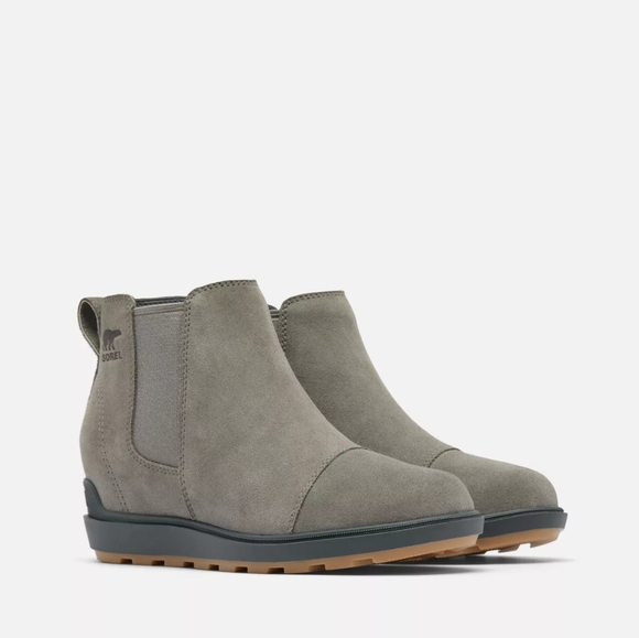 Sorel Suade Evie Chelsea Boot In Gray Quarry Grill Size 7 - Picture 1 of 10